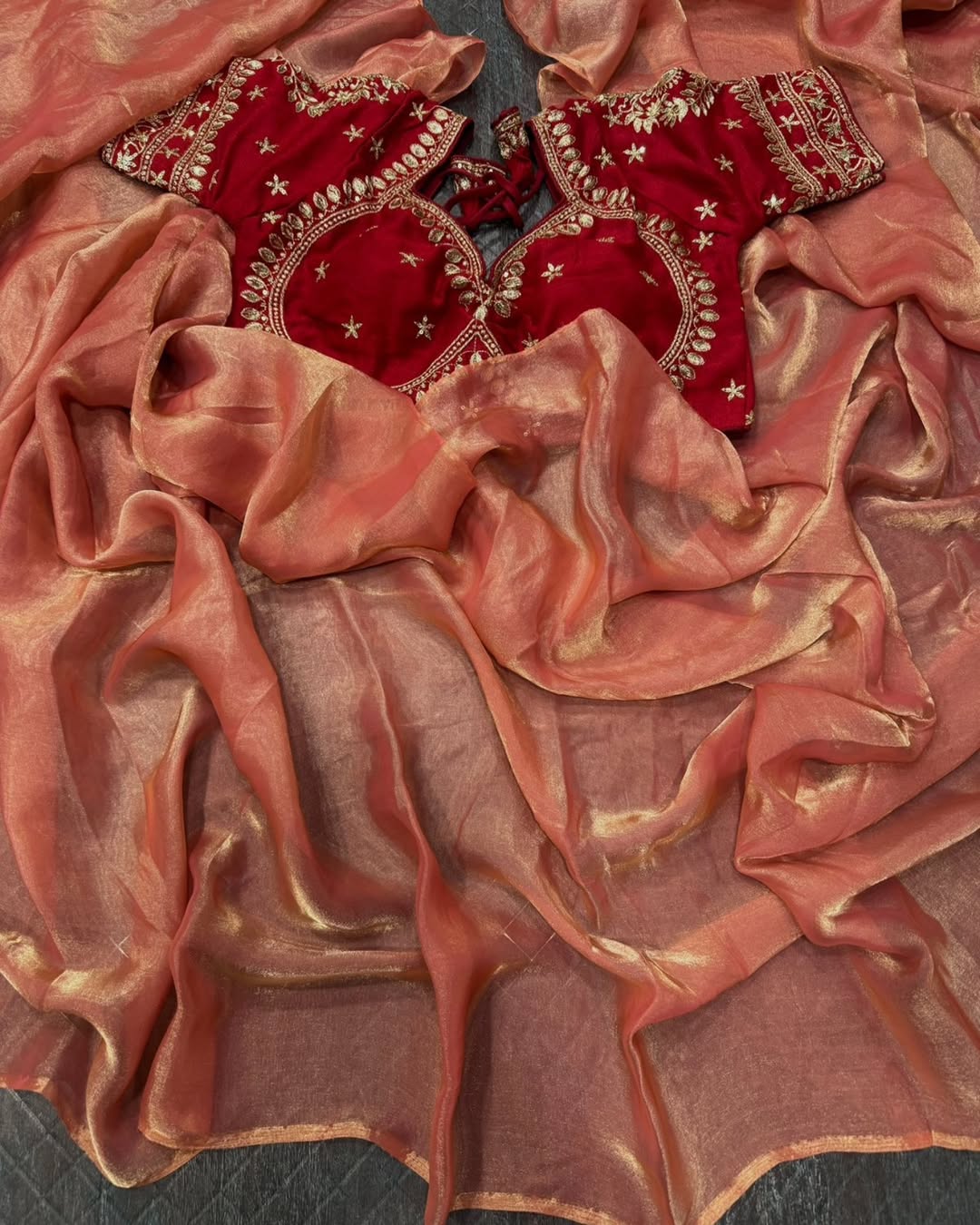 Ruhabs Beautiful Soft. Space Silk Celebrity Inspired Sarees with Designer Stitched Blouse,