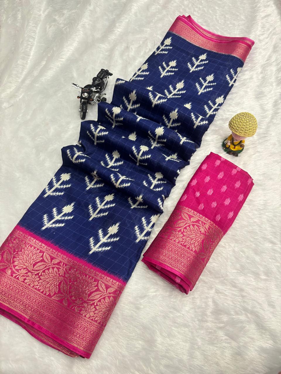 Ruhabs Festive wear Premium Dola Silk saree with blouse piece