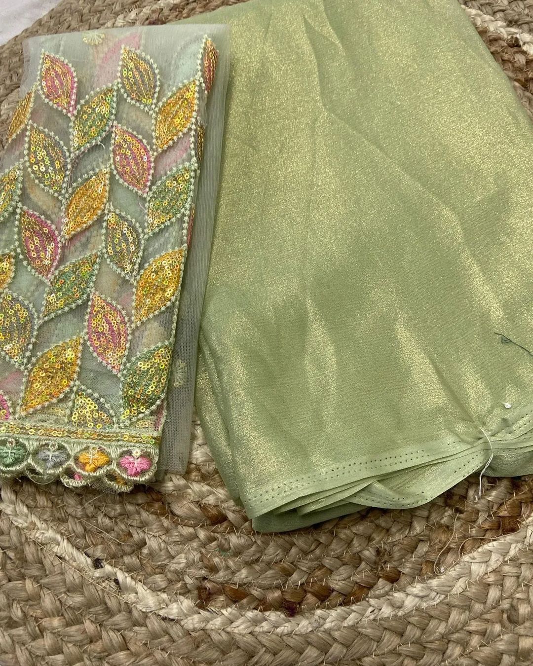 Ruhabs Beautiful Soft Shimmer Chiffon Sarees with Embroidered Blouse