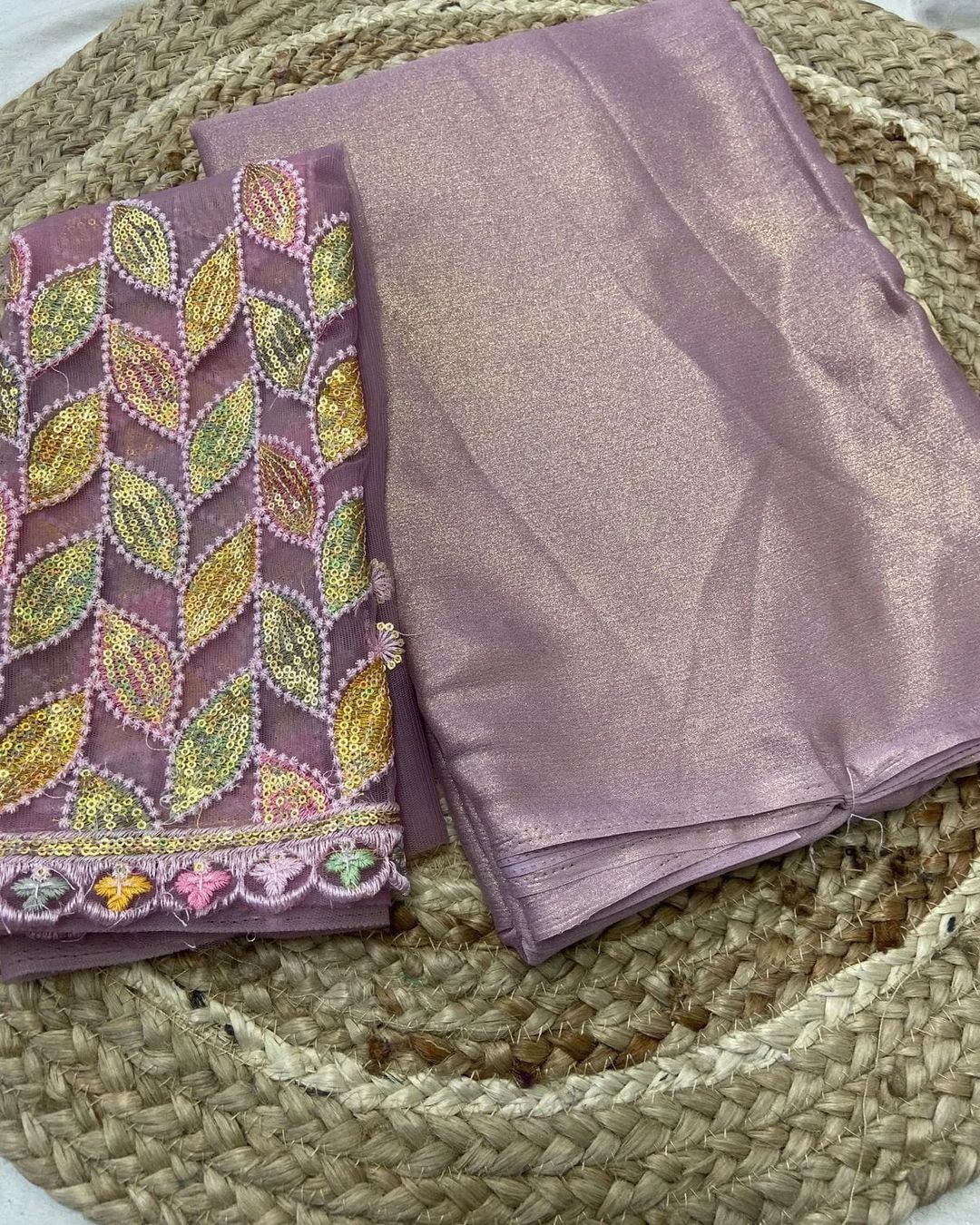 Ruhabs Beautiful Soft Shimmer Chiffon Sarees with Embroidered Blouse