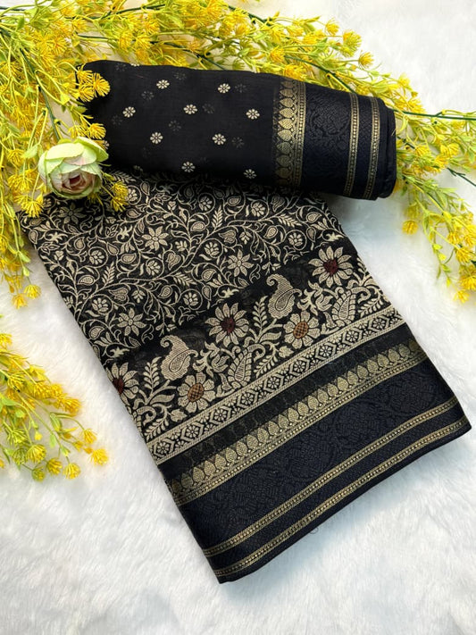 Ruhabs ❤️Beautiful Soft Cotton Silk Elegant Printed Celebrity Inspired Sarees.